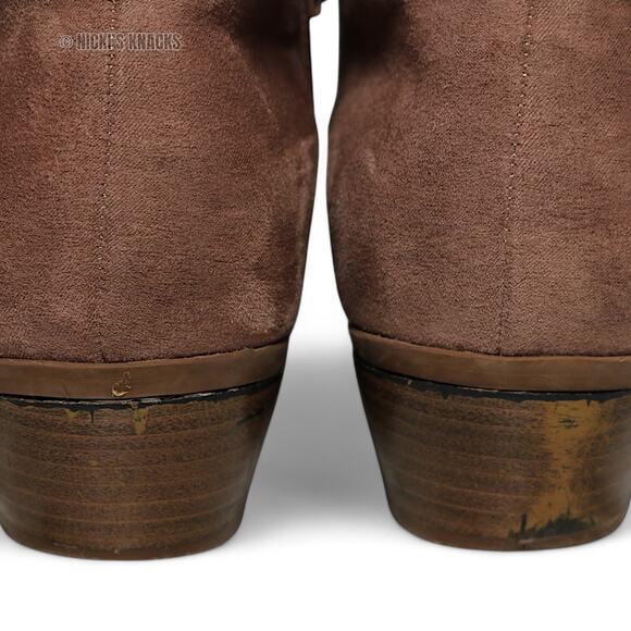 Madeline Girl Tabitha 2 Faux Suede Ankle Boots Taupe Size 9.5 Women - Picture 9 of 13